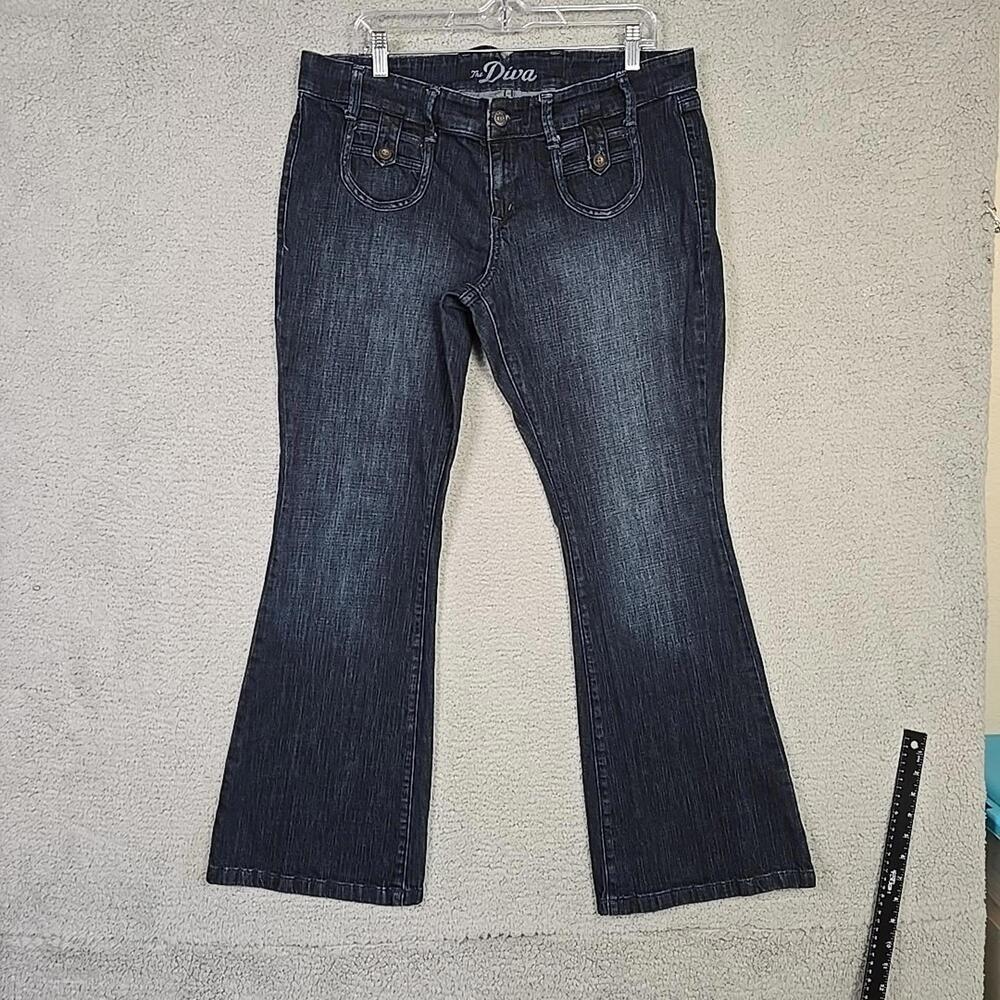 Old Navy Diva Jeans 14 Reg Size Womens Bootcut Rise Blue Stretch